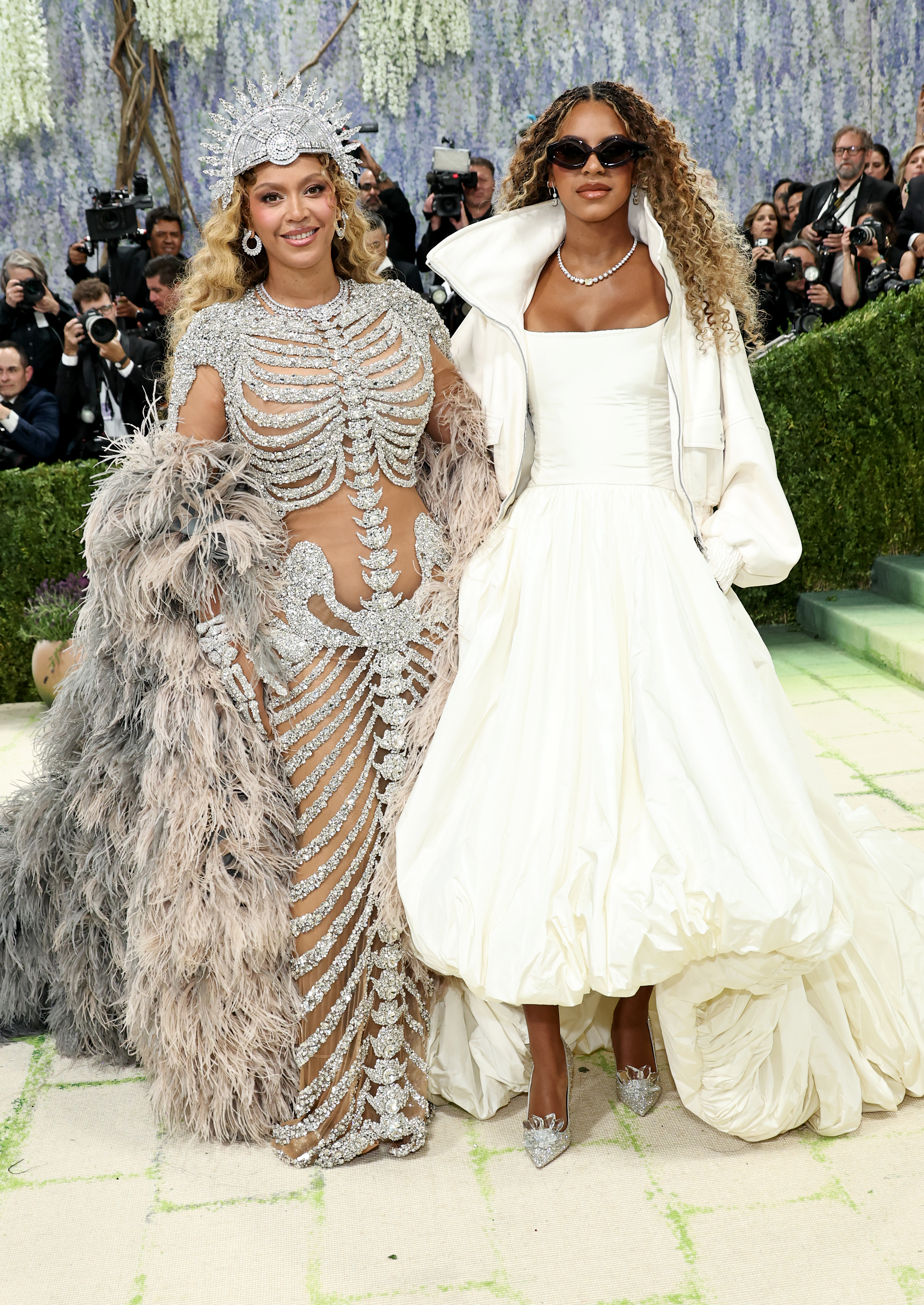 NEW YORK, NEW YORK - MAY 04: (L-R) Beyonc&amp;eacute; and Blue Ivy Carter attend the 2026 Met Gala celebrating "Costume Art" at the Metropolitan Museum of Art on May 04, 2026 in New York City.