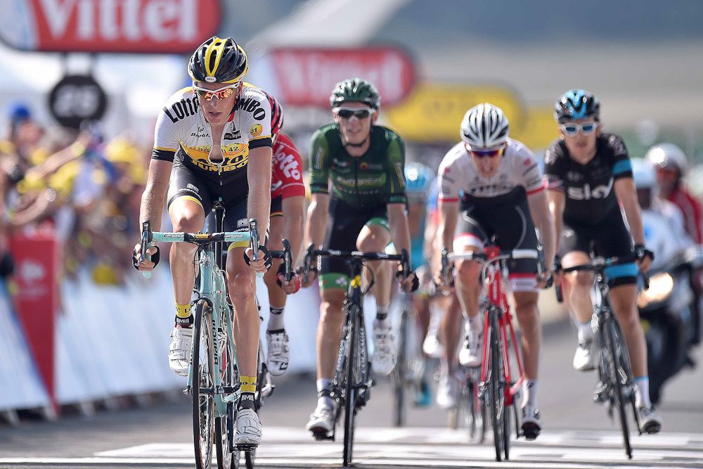Robert Gesink at the stage 14 finish.