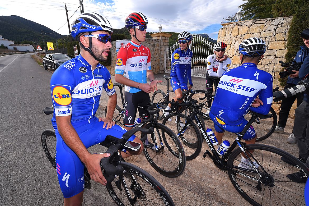The riders take a break