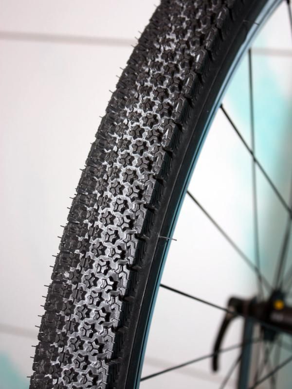 Michelin's interesting concept trekking tire is intended for use in all conditions thanks to its multidirectional sipes, finger-like knobs and soft compound.