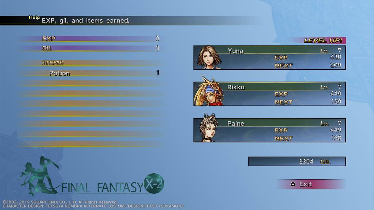 FFX-2 battle rewards