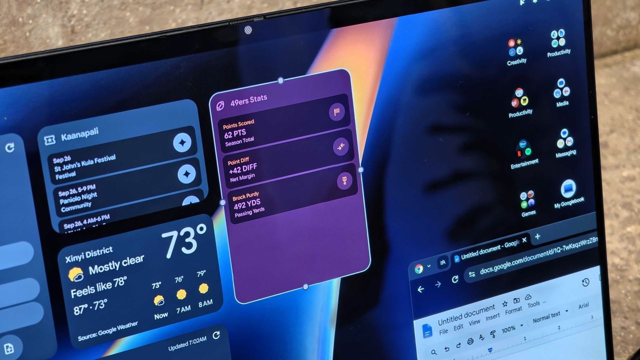 AI-generated widget on a Googlebook