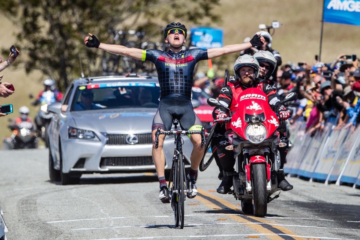 Toms Skujins (Hincapie Racing Team) solos in for the win
