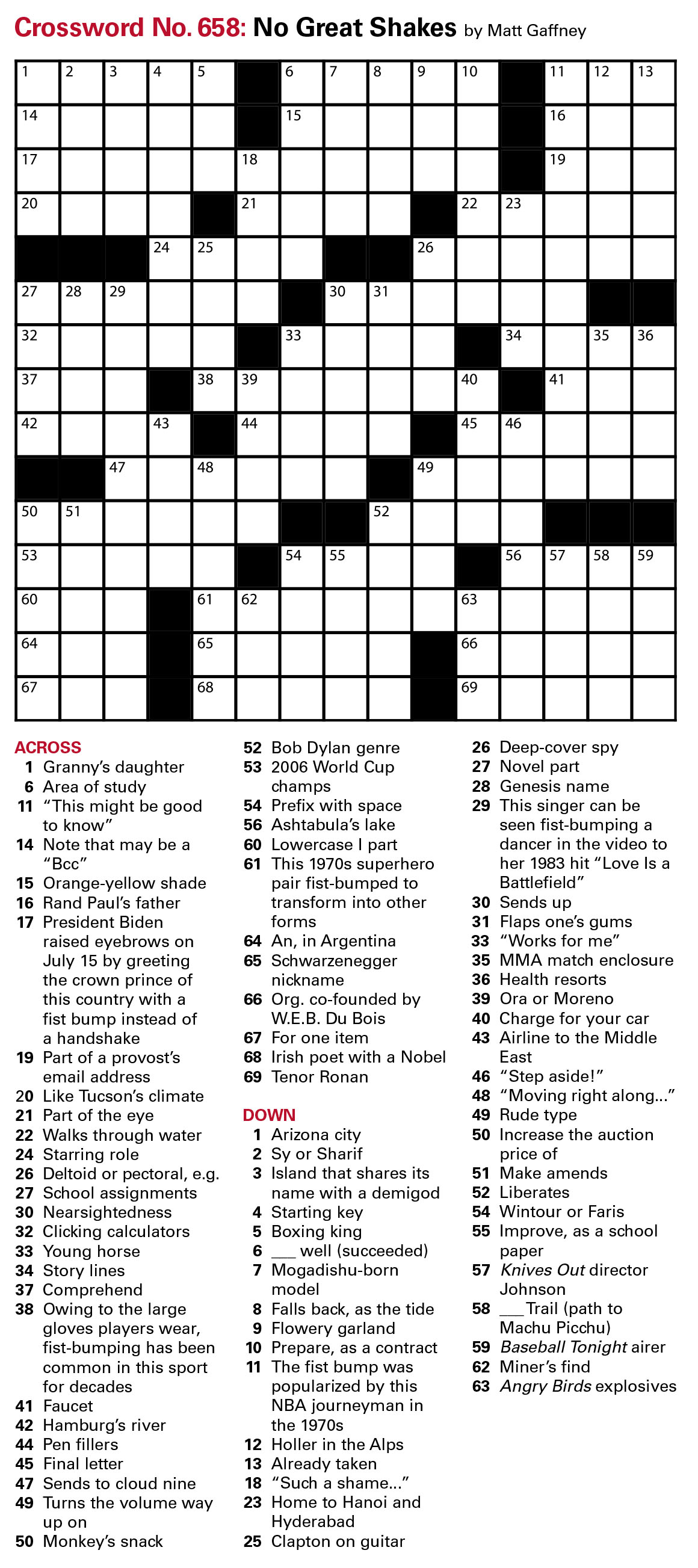 Puzzles: Printable Crossword - Issue: February 18, 2022