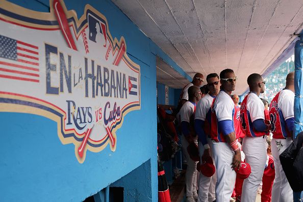 President Obama attends Tampa Bay Rays v. Cuba game. 