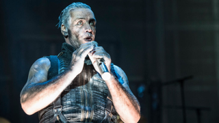A picture of Till Lindemann performing with Rammstein