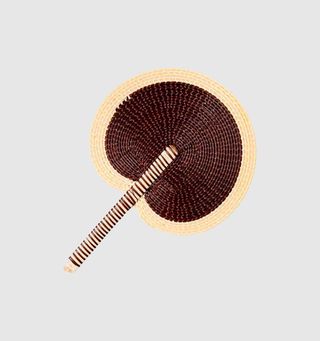 brown and beige woven fan by arkitaip in collaberation with La Basketry