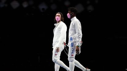 fencing pink masks