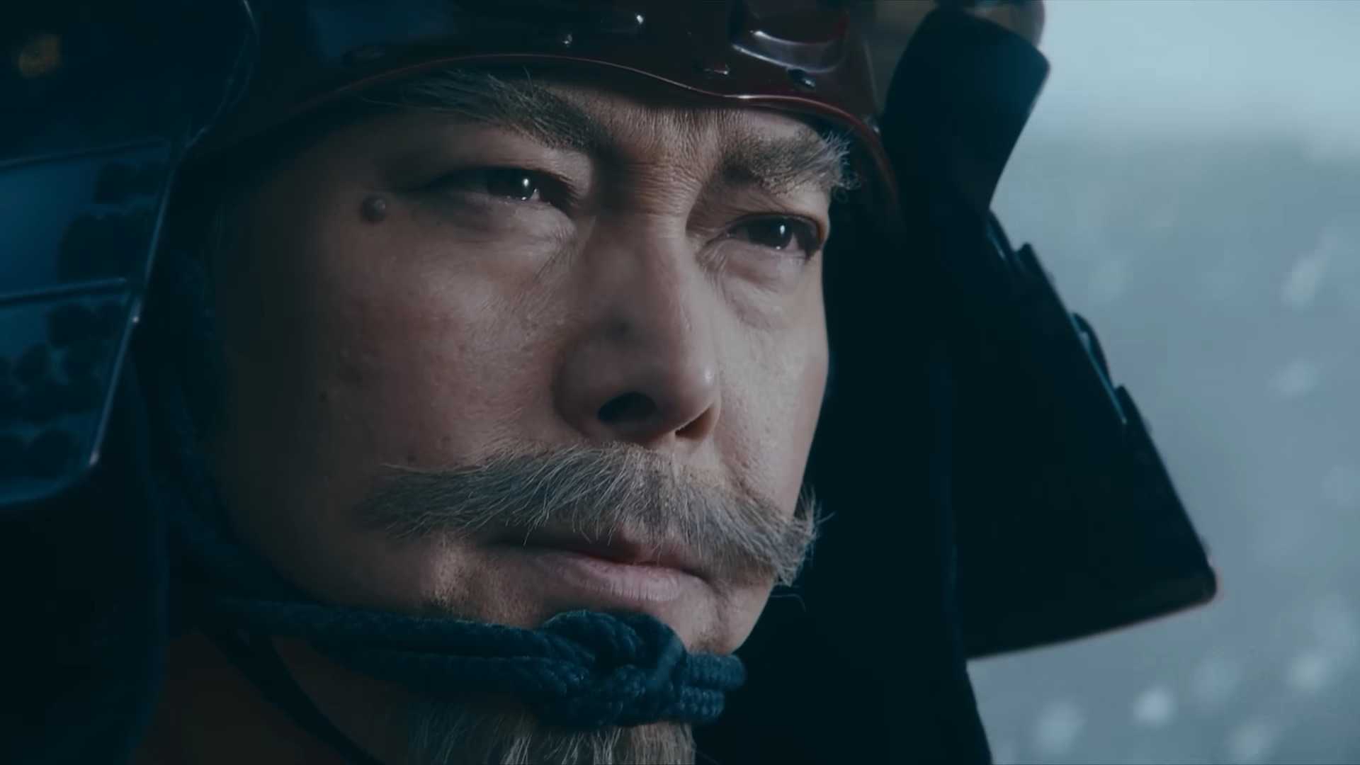A samurai warrior in a live-action trailer for Total War: Shogun 2