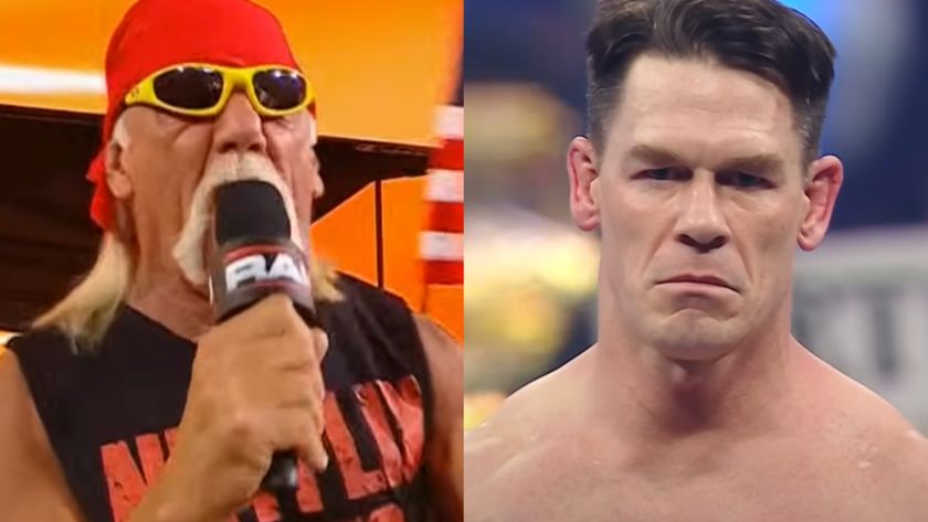 Split image of Hulk Hogan and John Cena in the WWE