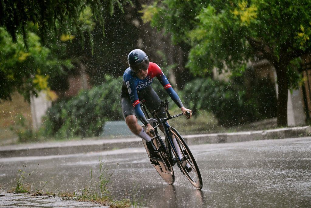 CHIANCIANO ITALY JUNE 30 Cecilie Uttrup Ludwig of Denmark and Team FDJ Suez sprints during the 34th Giro dItalia Donne 2023 Stage 1 a 44km individual time trial from Chianciano to Chianciano on June 30 2023 in Chianciano Italy Photo by Dario BelingheriGetty Images