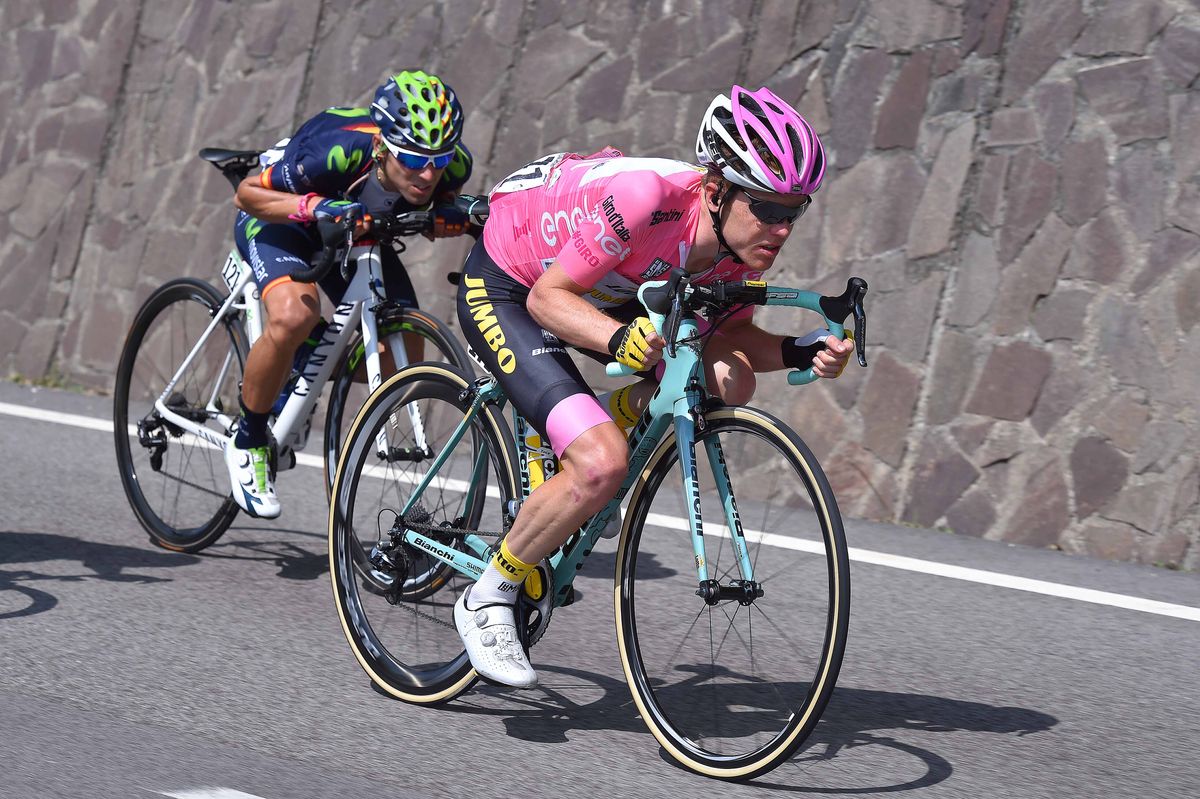 Steven Kruijswijk (LottoNl-Jumbo) in the maglia rosa