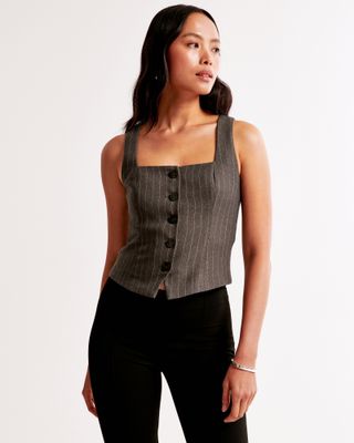 Abercrombie and Fitch, The A&F Mara Tailored Vest Squareneck Set Top