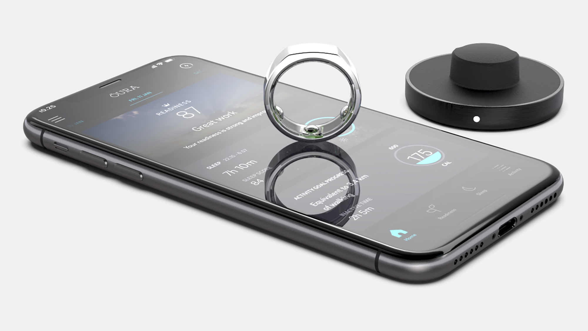 Oura Ring 3 with phone and app