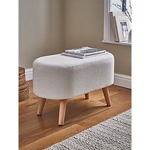 Cream Boucle Stool