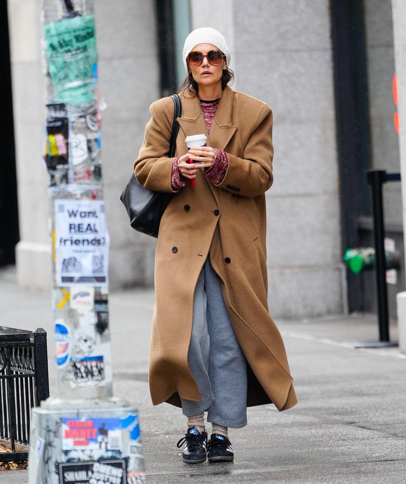 Katie Holmes's The Frankie Shop Camel Coat is a Wardrobe Staple | Marie ...