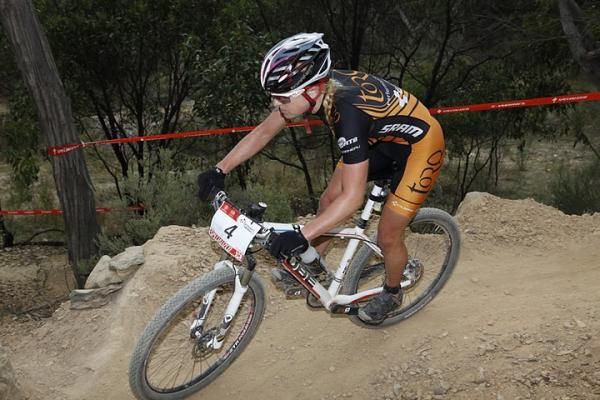 Jenni King (Torq Australia) races to a podium spot.