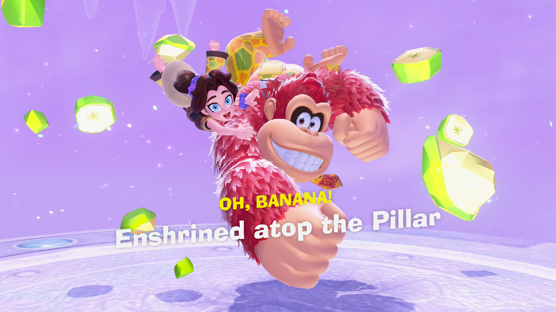 Finding a Banandium Gem in Donkey Kong Bananza.