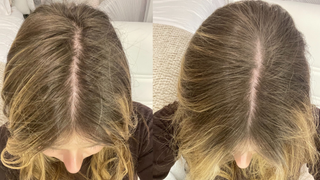 before and after with Living Proof Dry Shampoo