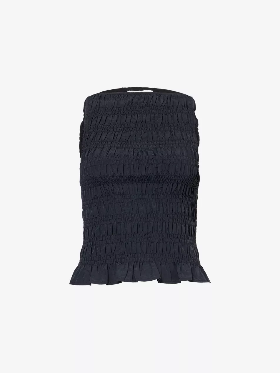 Deba Shirred Woven Top - Xs