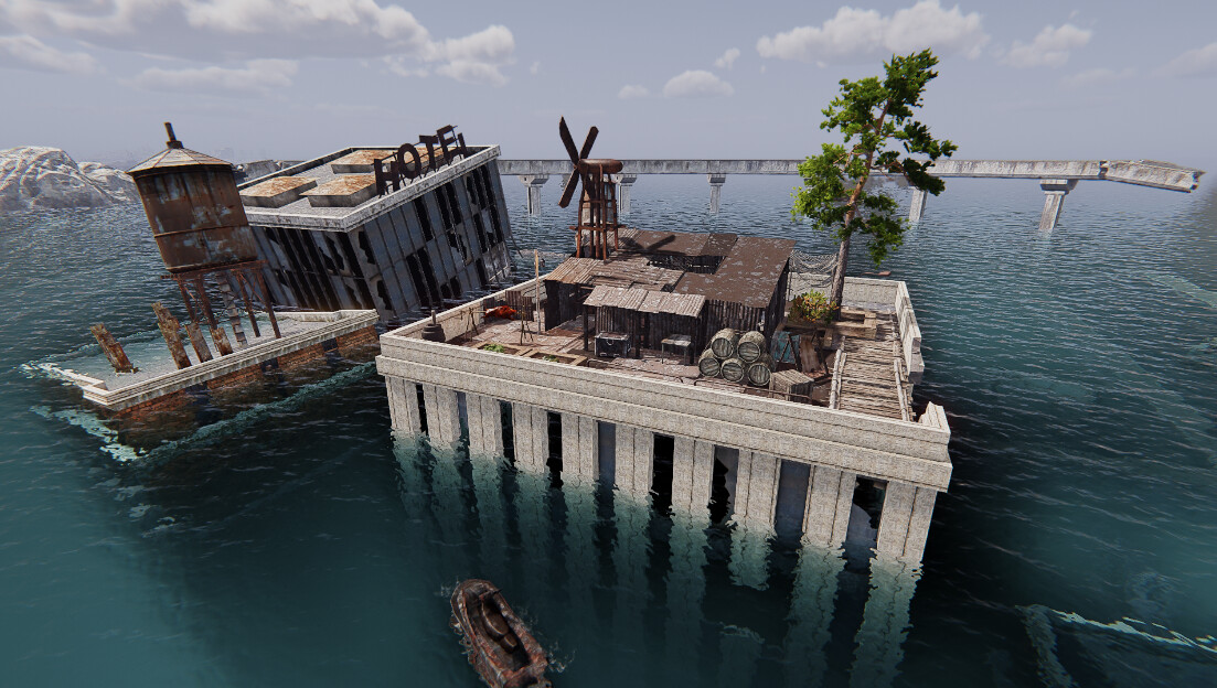 An image from flooded world survival game Sunkenland