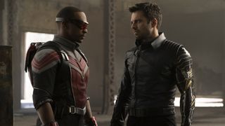 Anthony Mackie as Falcon and Sebastian Stan as Winter Soldier in Disney Plus's 'The Falcon and the Winter Soldier'