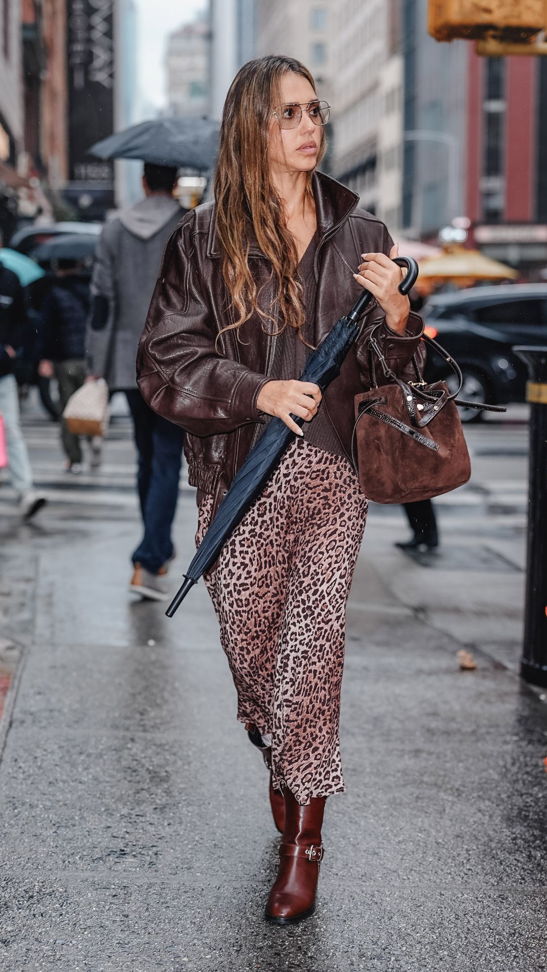 Jessica Alba is seen in Manhattan on September 17, 2025