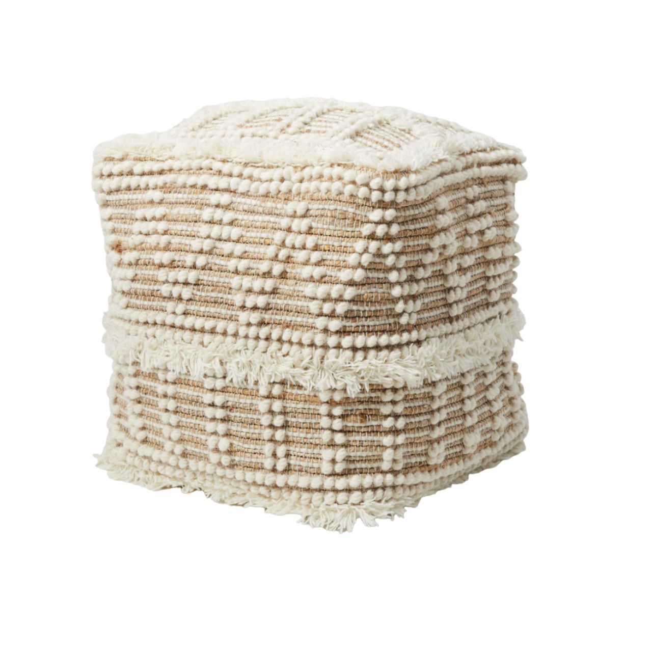 Pouf buatan tangan dengan struktur PomPom