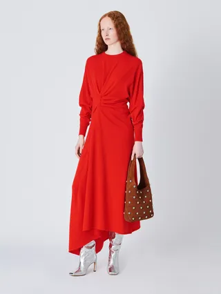 John Lewis X Awake Fashion Knotted Knot Kleid, Rot