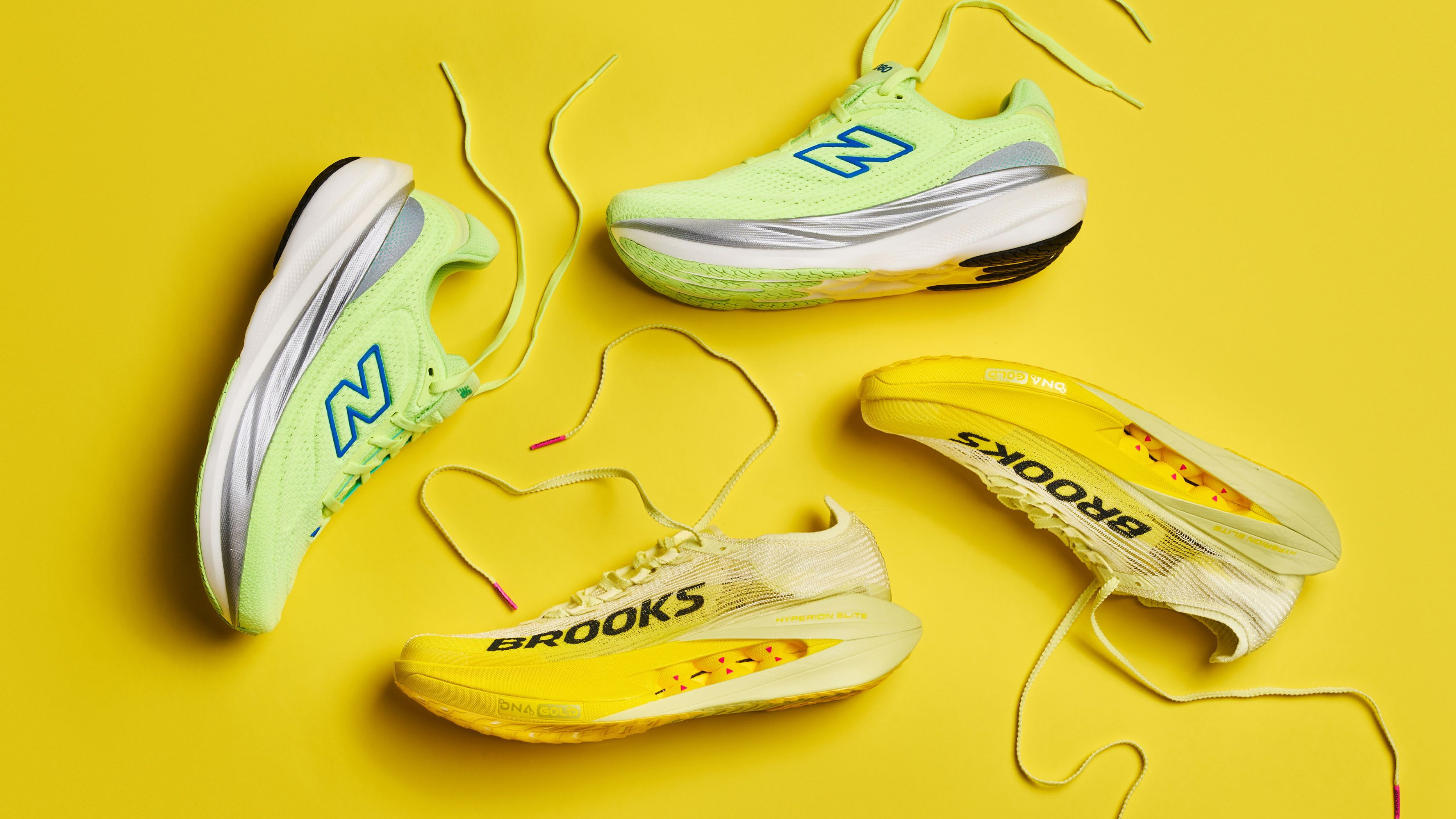 A selection of running trainers
