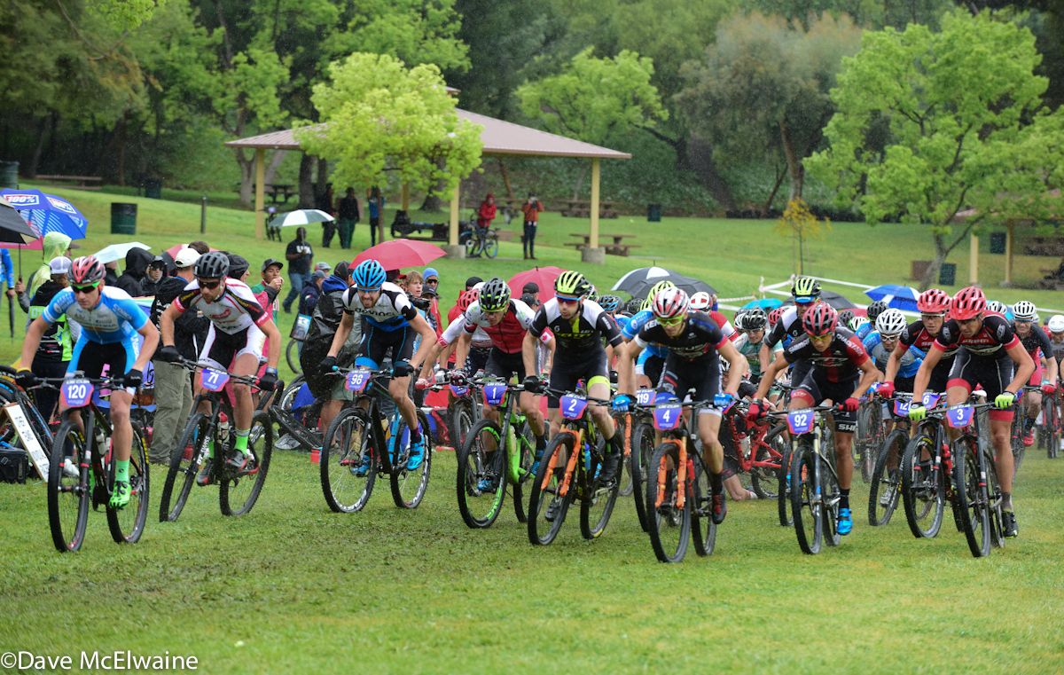 The Pro Men started in heavy rain