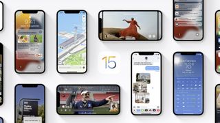 Varias capturas de iOS 15 mostrando sus nuevas funciones