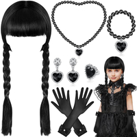 Wednesday Wig with Plaits, Gloves and Accessories: $18.99 at Amazon