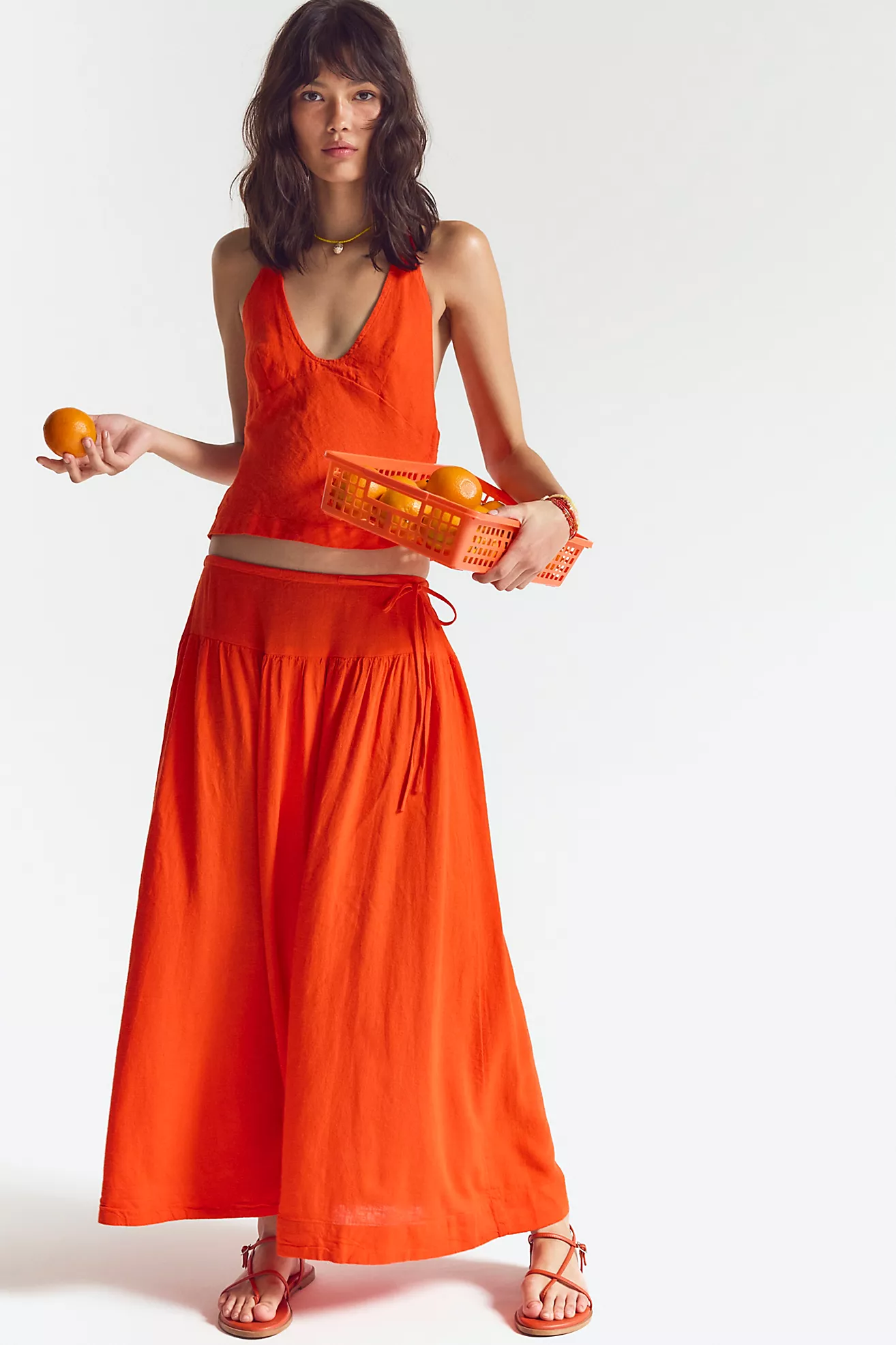 Sandshell Linen Skirt Set