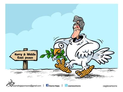 Political cartoon John Kerry Middle East