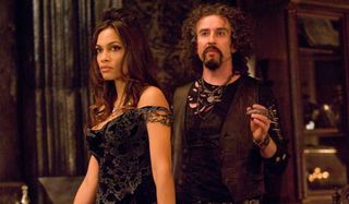 Rosario Dawson as Persephone and Steve Coogan as Hades in Percy Jackson
