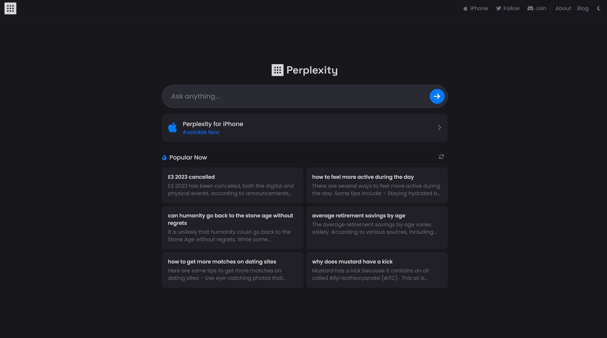 Perplexity.ai web app 