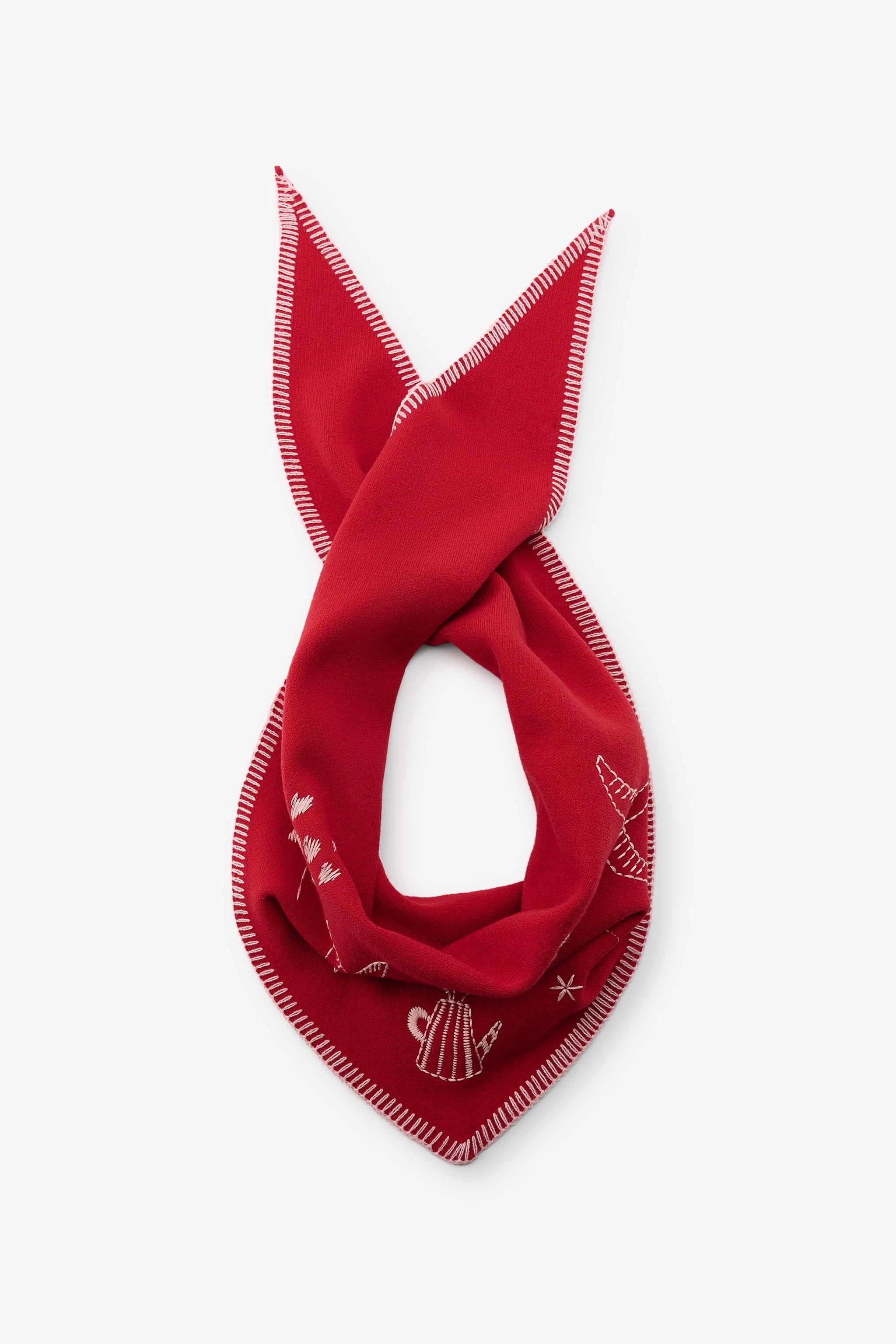 Embroidered Knit Maxi Bandana