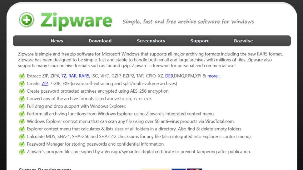 Zipware website screenshot (July 2025).