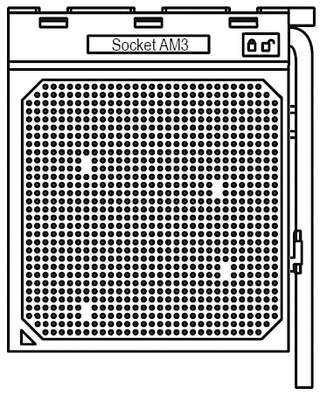 Socket AM3: The arrow (triangle) at the lower left indicates pin 1.