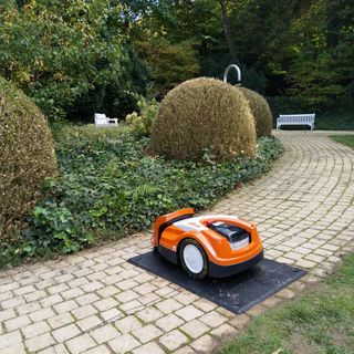 robotic lawn mower with lithium-ion battery