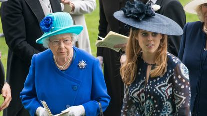 Princess Beatrice and Queen Elizabeth II attend day 5 of Royal Ascot at Ascot Racecourse on June 18, 2016 in Ascot, England