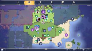 Disney Dreamlight Valley map full of character and harvesting icons