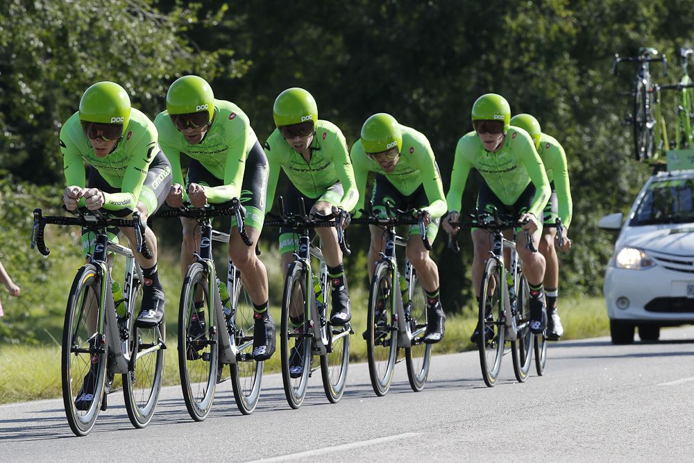 Cannondale lined up during stage 1 of the Tour de San Luis.
