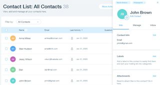 Wix Ascend contacts list