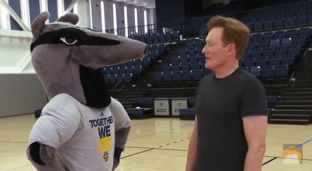 Conan O'Brien and Peter the Anteater.