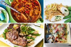 A selection of low calorie meals suitable for the whole family including sausage casserole, chicken Kiev, cheese bake and more