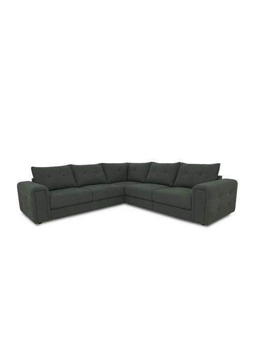 Goliath Large Fabric Corner Sofa with Storage Drawers in Oxford Moss Green