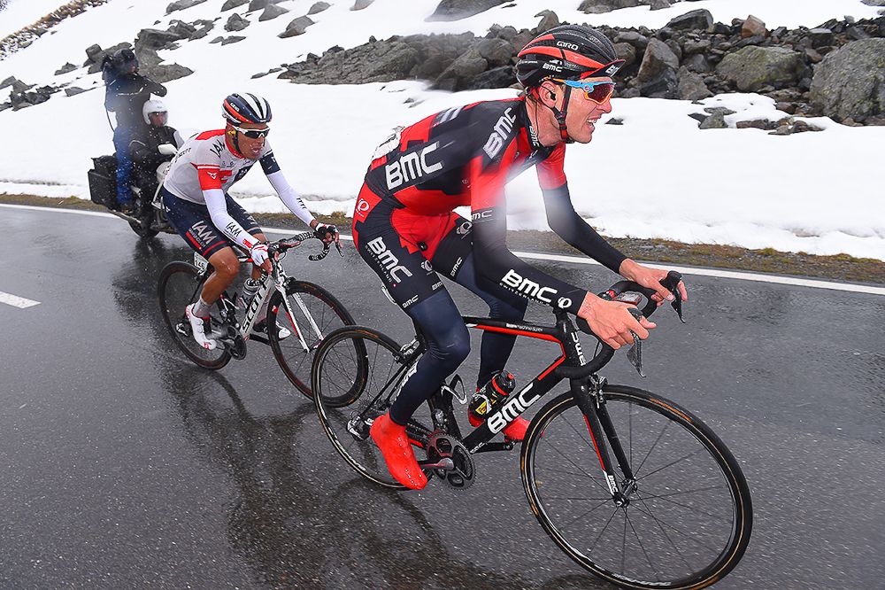 Tejay van Garderen leads stage winner Jarlinson Pantano during the final stage at Tour de Suisse