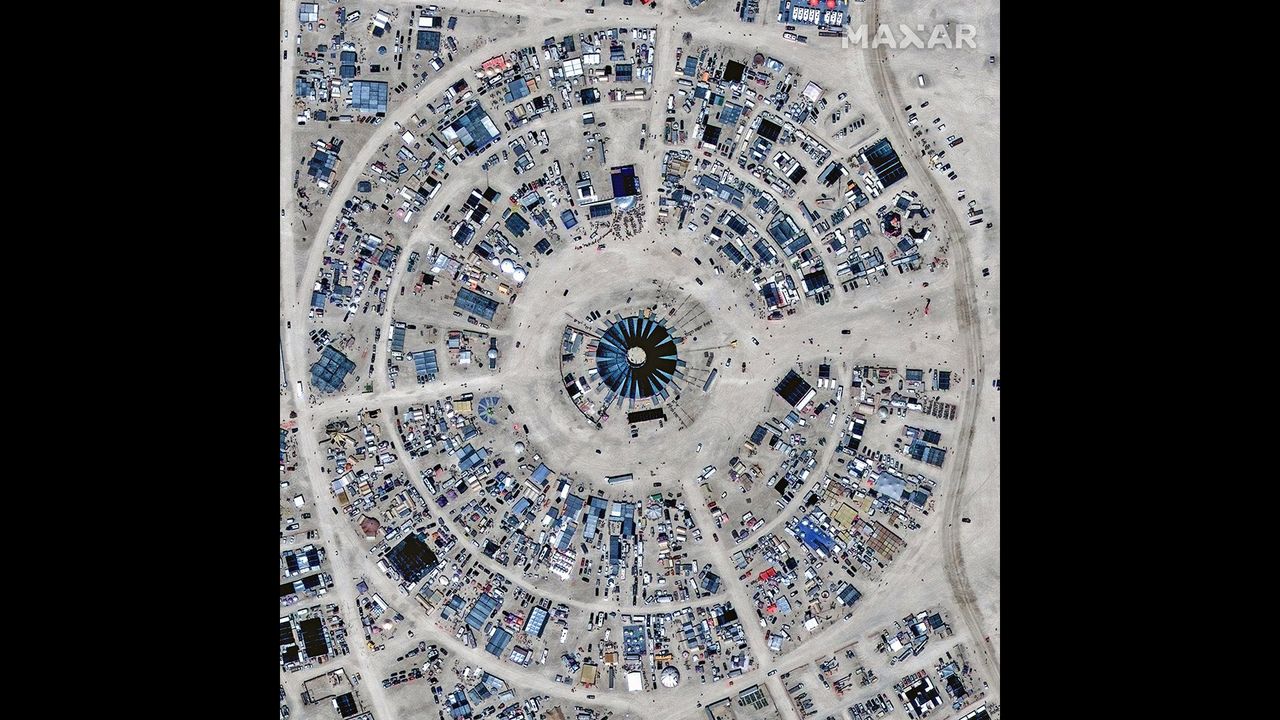 The Burning Man festival seen from space.